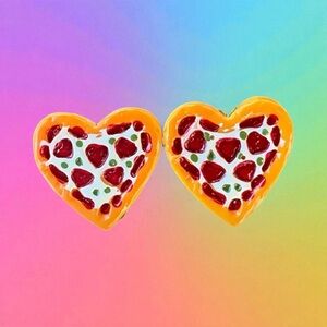 Heart-Shaped Pizza Earrings